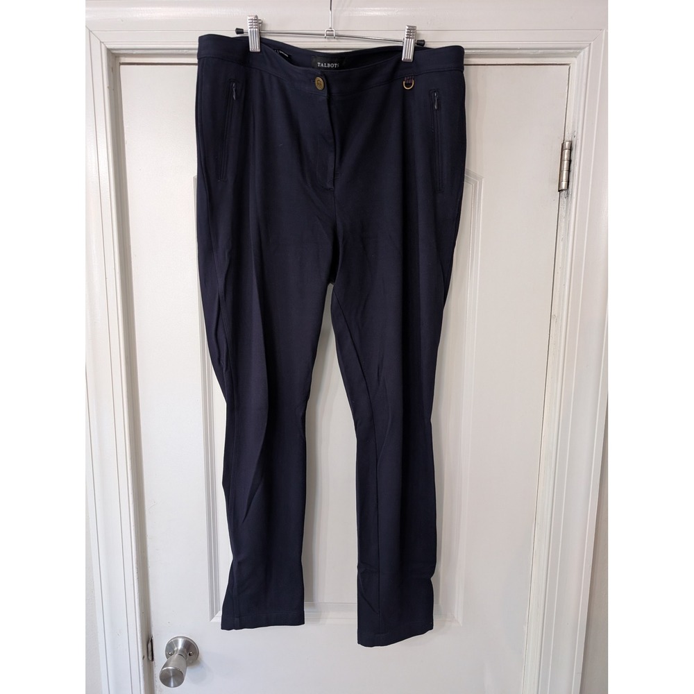 Talbots Womens‎ Navy Blue Skinny Ankle Pants Size 16 Stretch Career nautical